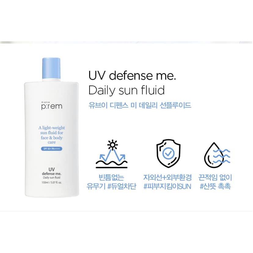 [MẪU MỚI] KEM CHỐNG NẮNG UV DEFENSE ME DAILY SUN FLUID 150ML