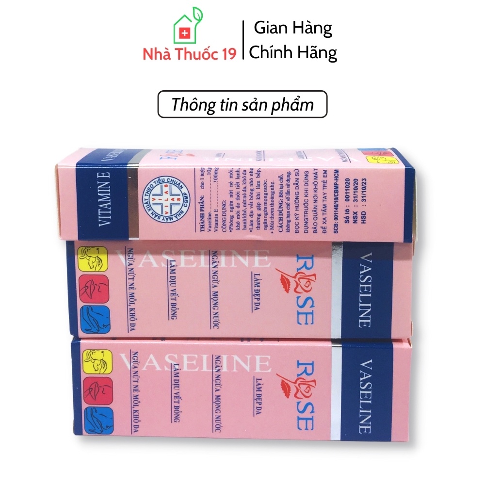 VASELINE ROSE – Phòng ngừa nứt, nẻ, khô môi, làm dịu vết bỏng tuýp 10g