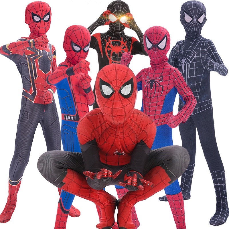 Trang phục hoá trang cho bé bộ hoá trang Người Nhện Spiderman đỏ Quần áo siêu nhân trẻ em