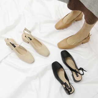 Giầy cao gót đế vuông 3.5cm