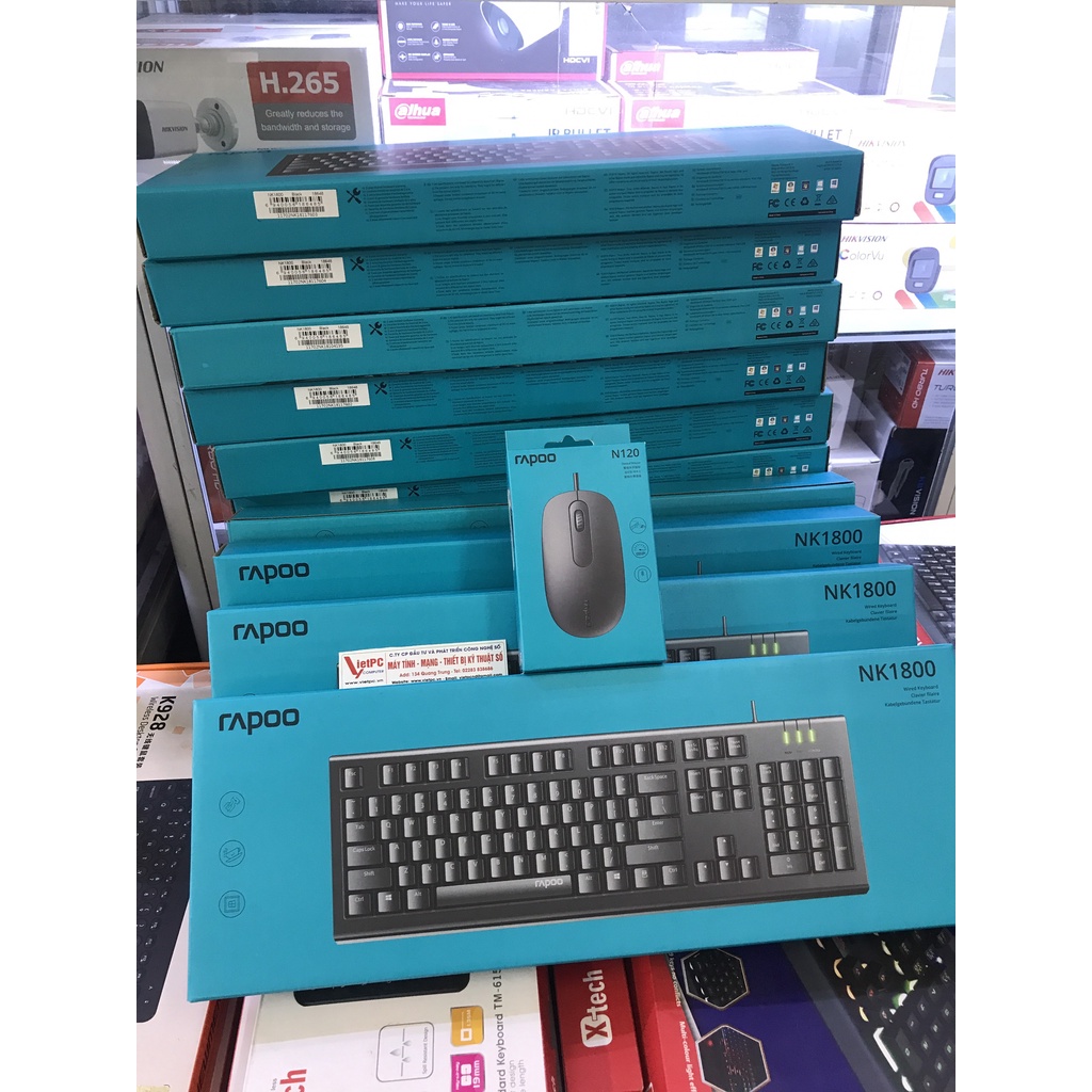 Bộ bàn phím chuột quang RAPOO chính hãng, có dây