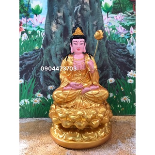 Tượng Đại Thế Chí ngồi cao 30cm vàng rẻ - LHDTC30