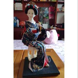 [Hàng thủ công cao cấp] Búp bê Geisha Nhật Bản cầm quạt (cao 30 cm)