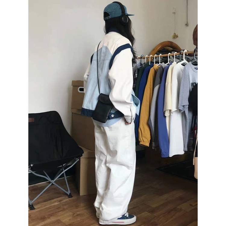 Áo Khoác Denim Dáng Rộng Thời Trang Vintage Cá Tính Cho Nữ