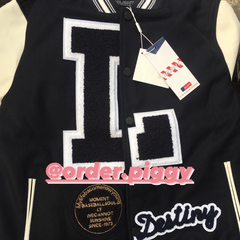 Áo Khoác MLBNY Jacket Logo L Dreaming Tay Da PU - Chính Hãng