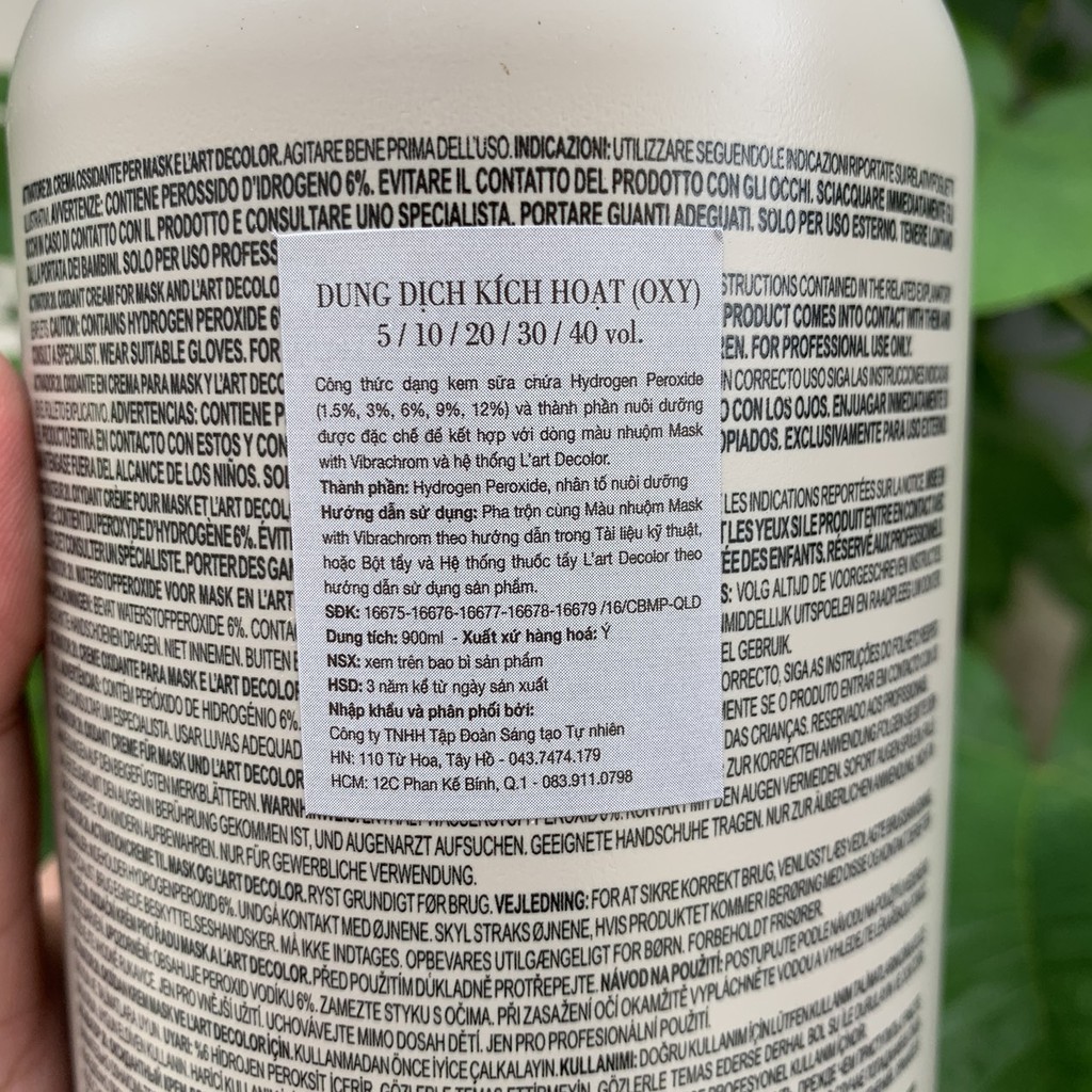 Oxy trợ nhuộm không rát da đầu Activator Davines 900ml