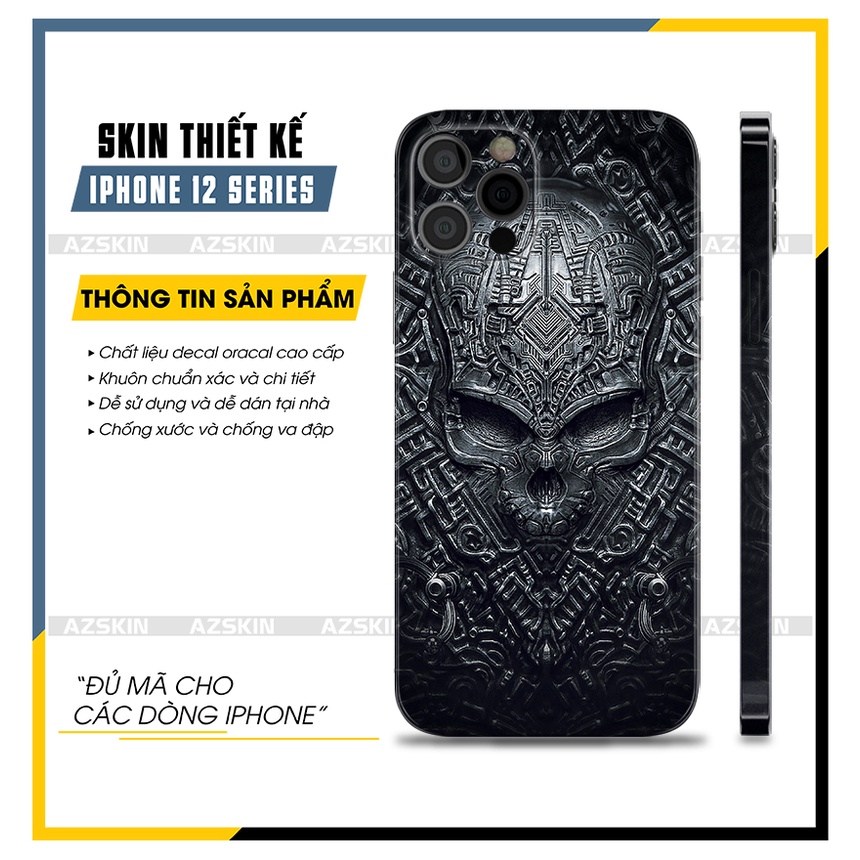 Miếng Dán IPhone 12Mini - 12 Pro Max Độc Lạ |SK_IPDL55| Film Oracal Chính Hãng, Khuôn Cắt CNC, Dán Full Lưng Viền IPhone