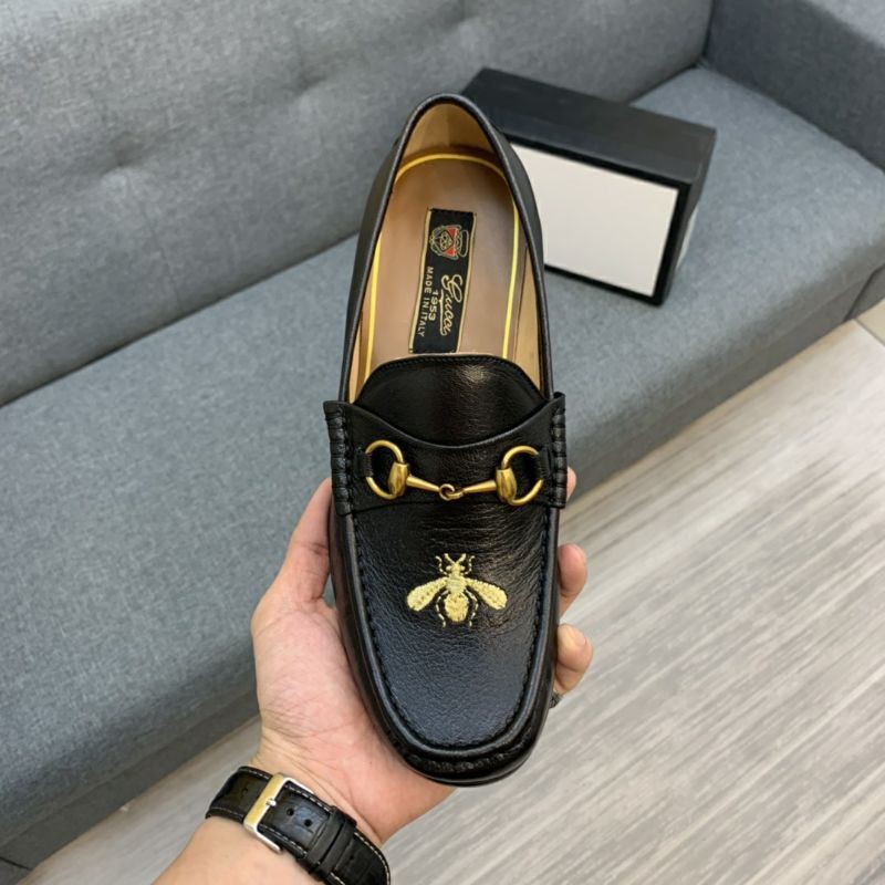 Giày da Gucci nam da bò nguyên tấm GC thêu ong