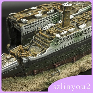 Đồ trang trí tàu Titanic trang trí bể cá
