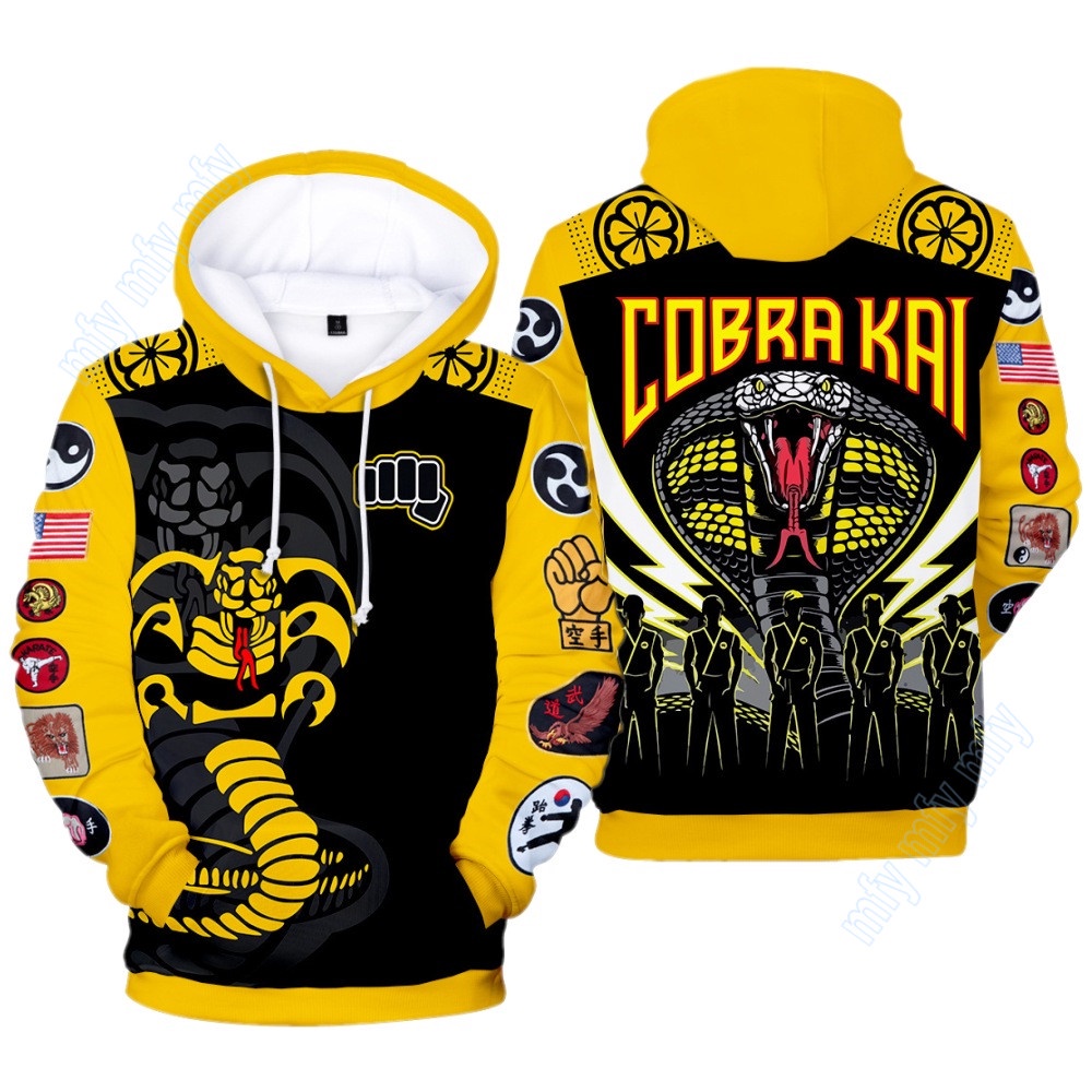 Áo Khoác Hoodie Hóa Trang Nhân Vật Hoạt Hình Cobra Kai The Karate Dành Cho Người Lớn/Trẻ Em