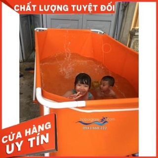 Bể bơi mini, bể bơi cho bé, bể bơi khung kim loại, bể bơi lắp ghép kích thước 2.2x2.2m bạt 0.6mm ....