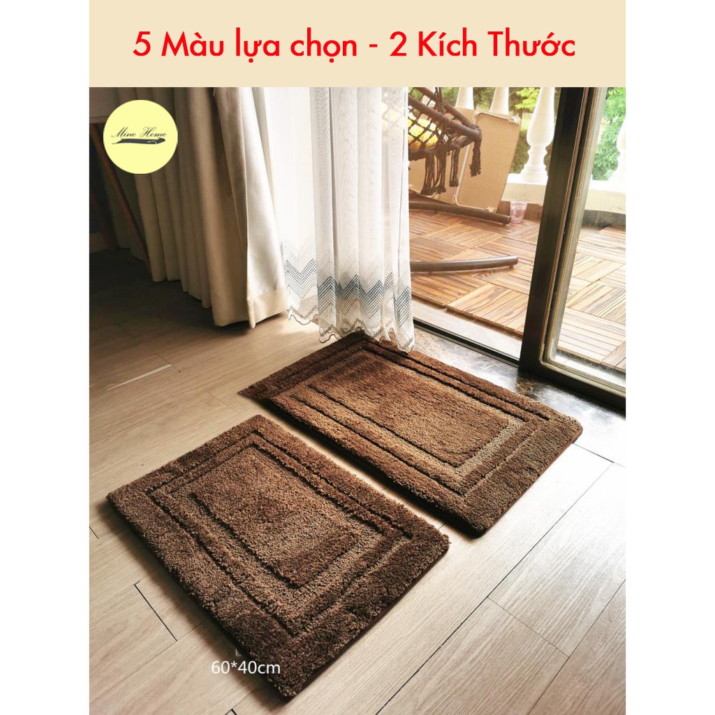 Thảm Lau Chân Trải Sàn Trang Trí Mine Home Chùi Chân Chống Trơn Trượt Thấm Nước Dài 60cm Hoặc 120cm cao cấp lông len.