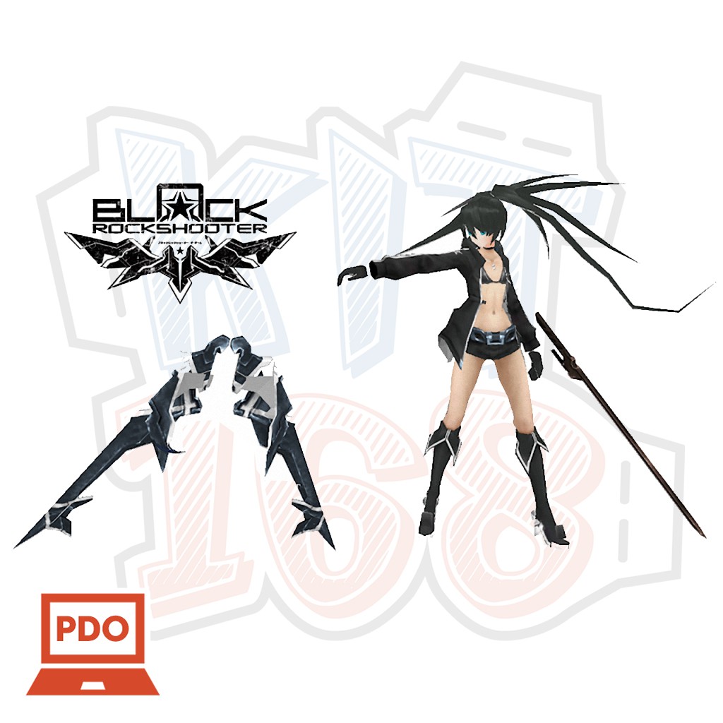 Mô hình giấy Anime Game Black Rock Shooter