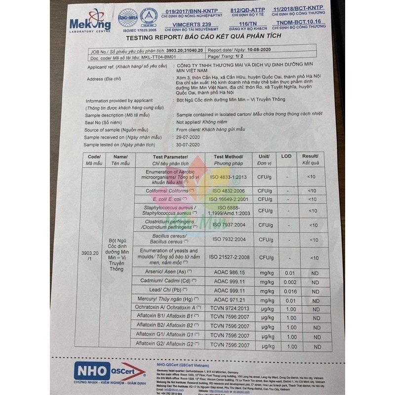 Ngũ Cốc Lợi Sữa [COMBO 2 HỘP ] - Bột Ngũ Cốc Lợi Sữa Dinh Dưỡng Min Min Từ 30 Loại Hạt (500