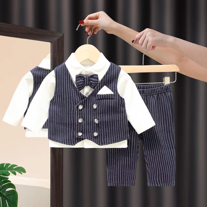 Set bộ vest công tử 3 chi tiết vest rời đầy tháng/thôi nôi bé trai 4-18kgHÀNG CAO CẤP LOẠI 1