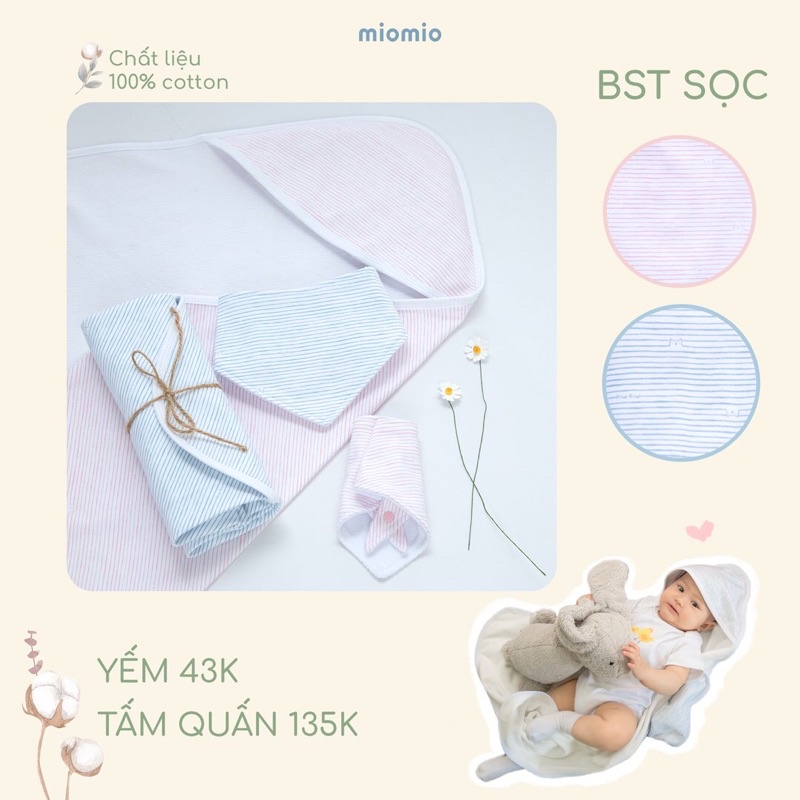 Tấm Quấn Sơ Sinh 1 Lớp Miomio, dành cho bé trai bé gái chất liệu 100% cotton - Freesize