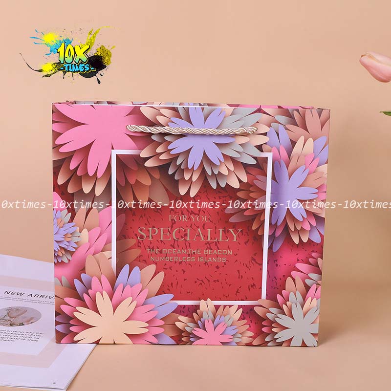 Hộp túi giấy đựng quà tặng đỏ Specially sang trọng tặng sinh nhật bạn gái bạn trai đối tác, valentine, ngày lễ có quai