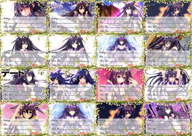 Nhãn vở  anime DATE A LIVE combo 3 bảng 48 nhãn vở