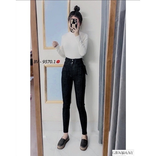 Quần bò nữ ôm trơn lưng cao siêu đẹp. Size S M L