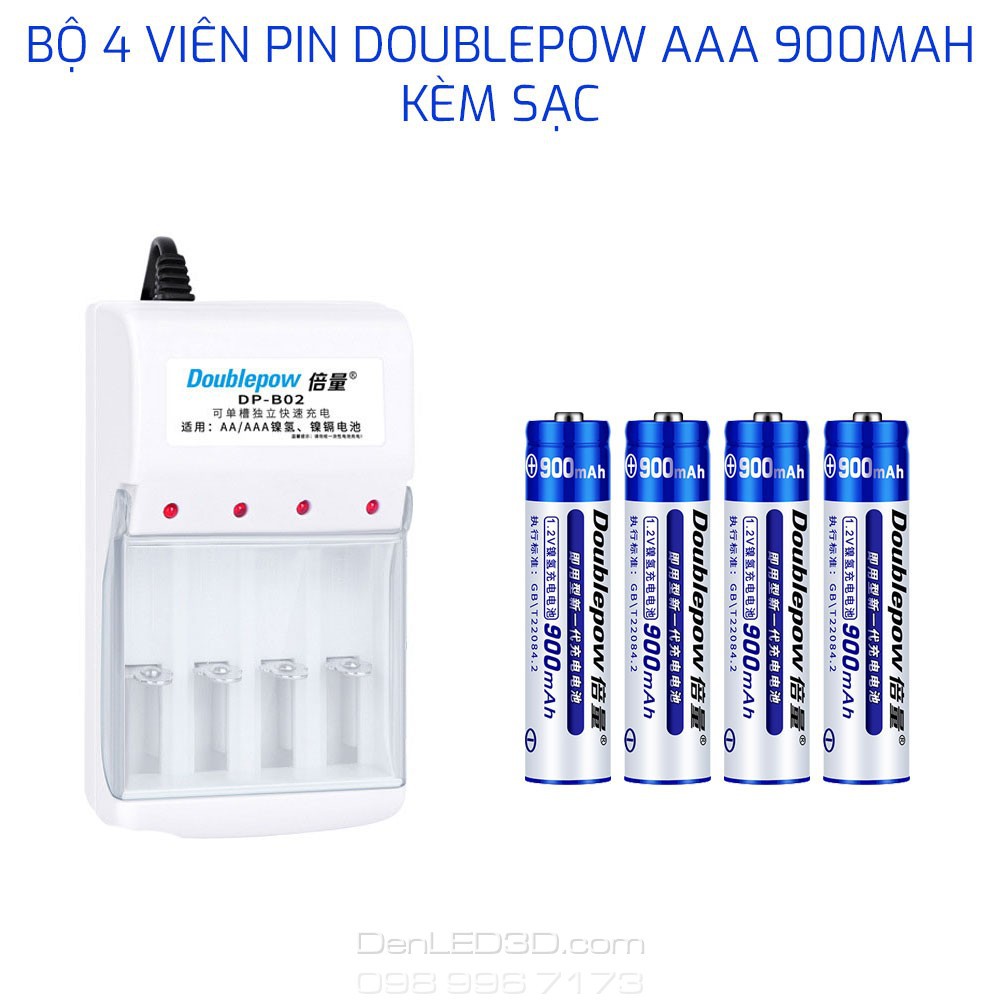 [Chính Hãng] Pin Sạc AAA DoublePow 1250Mah Kèm Bộ Sạc, Dung Lượng Thật, BH 1 Đổi 1