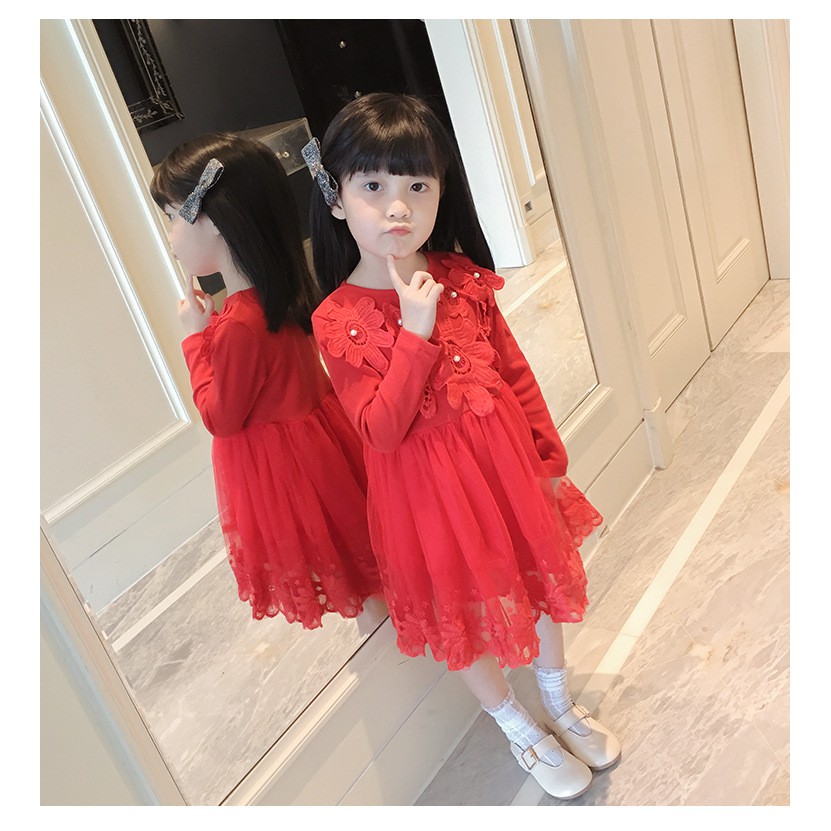 Váy bé gái, đầm bé gái công chúa dài tay phong cách Hàn Quốc Jennie kids J19