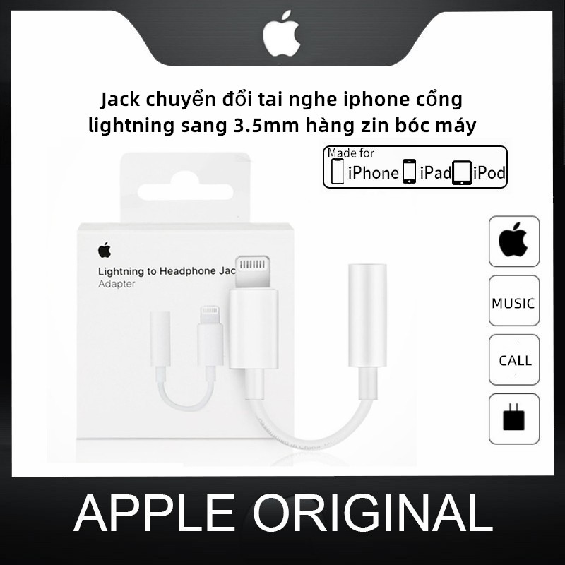 Cáp chuyển đổi tai nghe iPhone từ Lightning sang Jack 3.5 có hỗ trợ đàm thoại Techstore