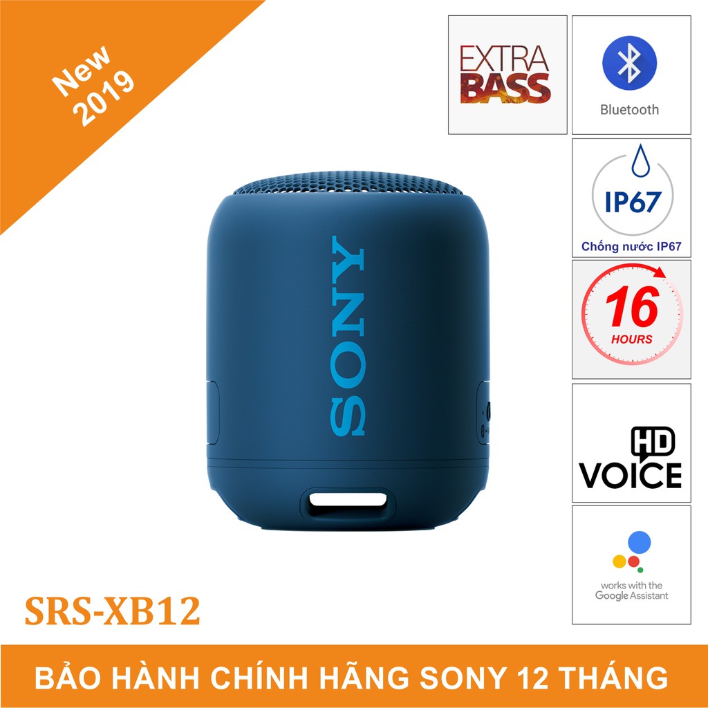 Loa Bluetooth Extra Bass Sony SRS-XB12 chính hãng (Tím Độc quyền tại Sony Center)