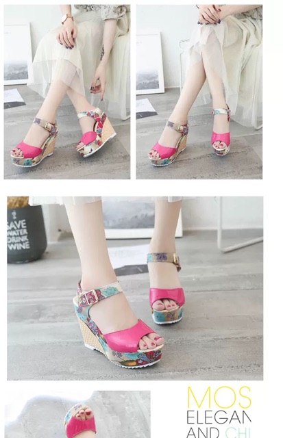 Dép nữ đế xuồng hoa đủ màu xjnh xjnh