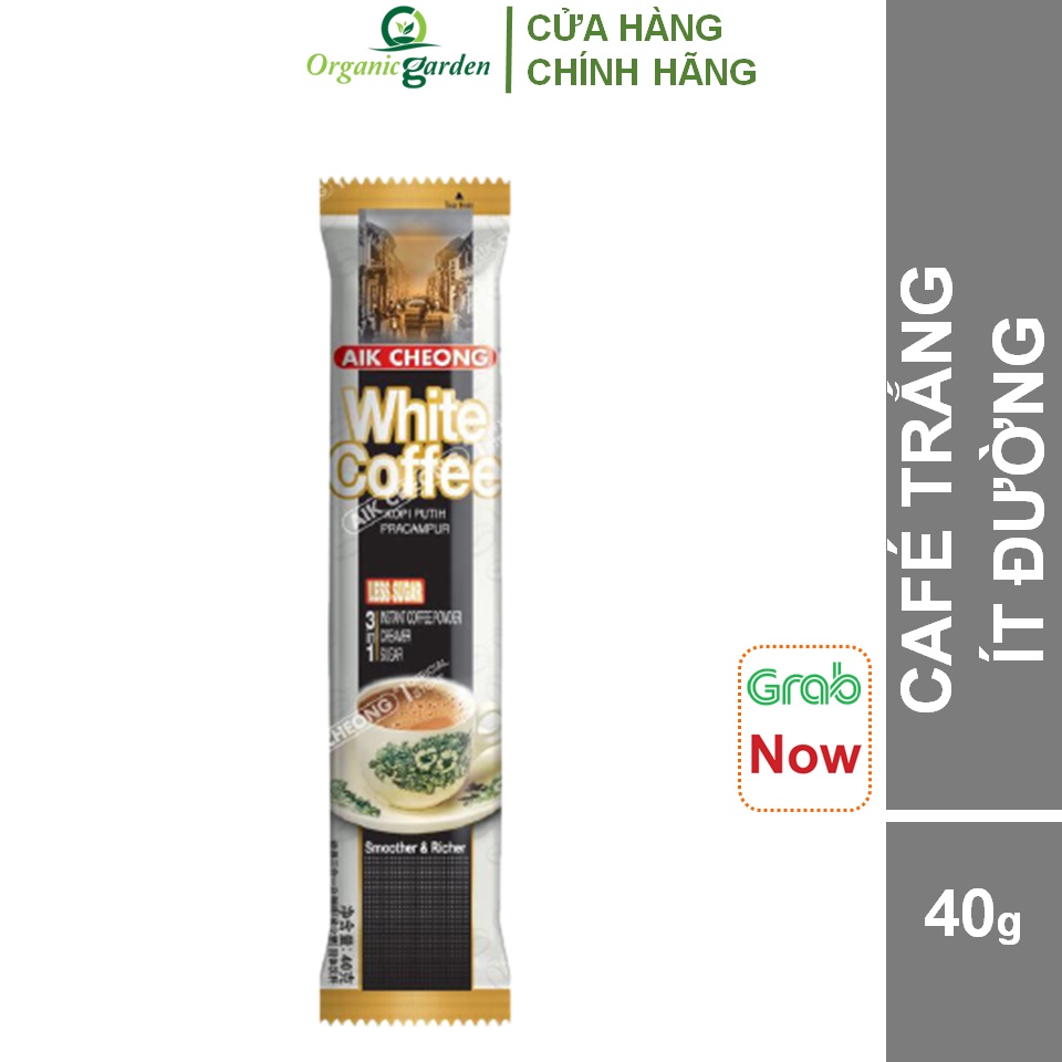 Cà phê trắng Ít Đường Aik Cheong Malaysia - White Coffee Less Sugar - 40g