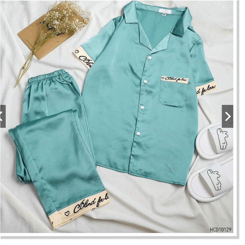 đồ bộ pijama phối bo tay chân sang chảnh