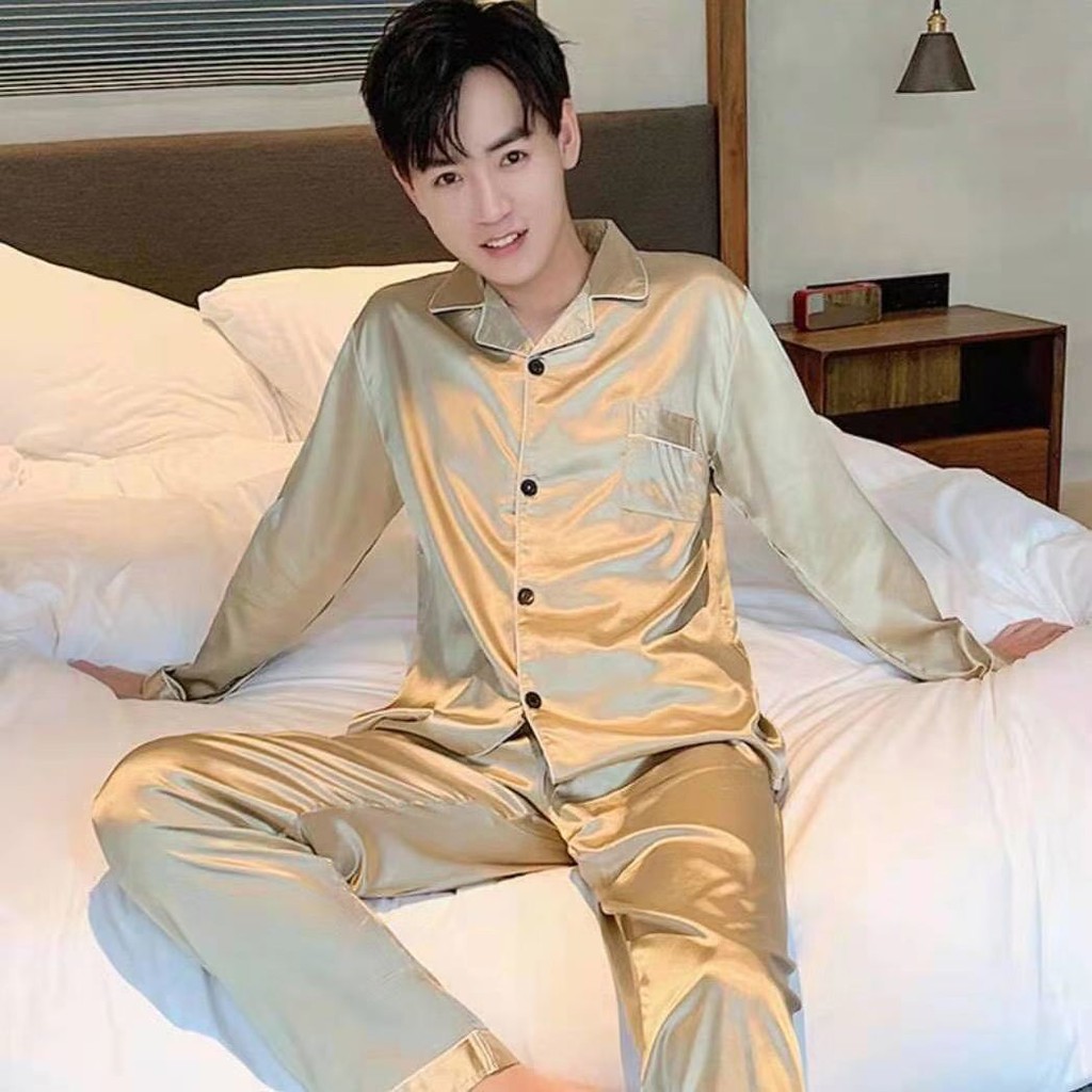 đồ ngủ nam mùa xuân và hè băng lụa dài tay phần mỏng mô phỏng thanh niên thu / đông cộng với kích thước dịc | BigBuy360 - bigbuy360.vn