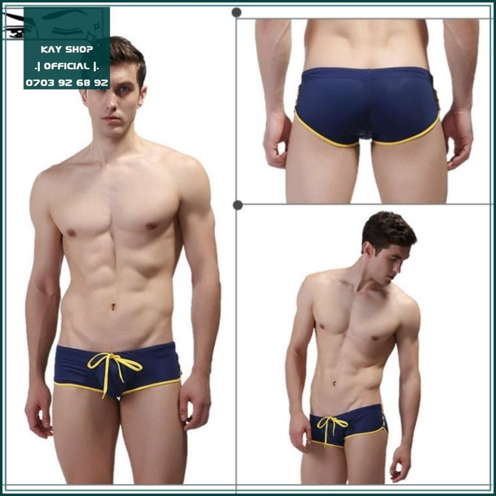 SALE Quần bơi nam có 3 nút bấm bên hông sexy dây rút - Bikini nam đi bơi đi biển tôn mông căng tròn quyến rũ | BigBuy360 - bigbuy360.vn