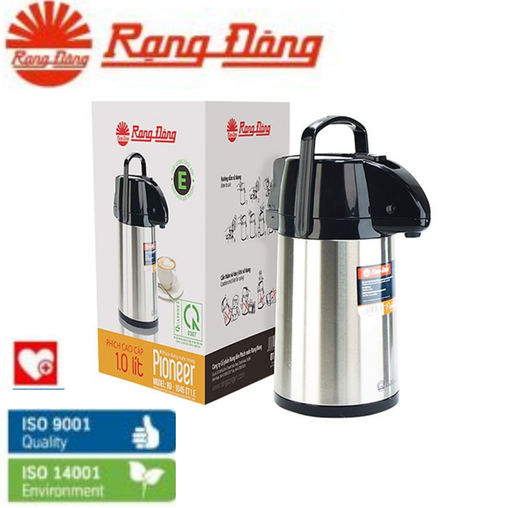 Phích Gữ Nhiệt Inox Rạng Đông RD 2045 ST1.E (2L)- 1045 ST1.E (1L), Chính Hãng, bảo hành 1 năm