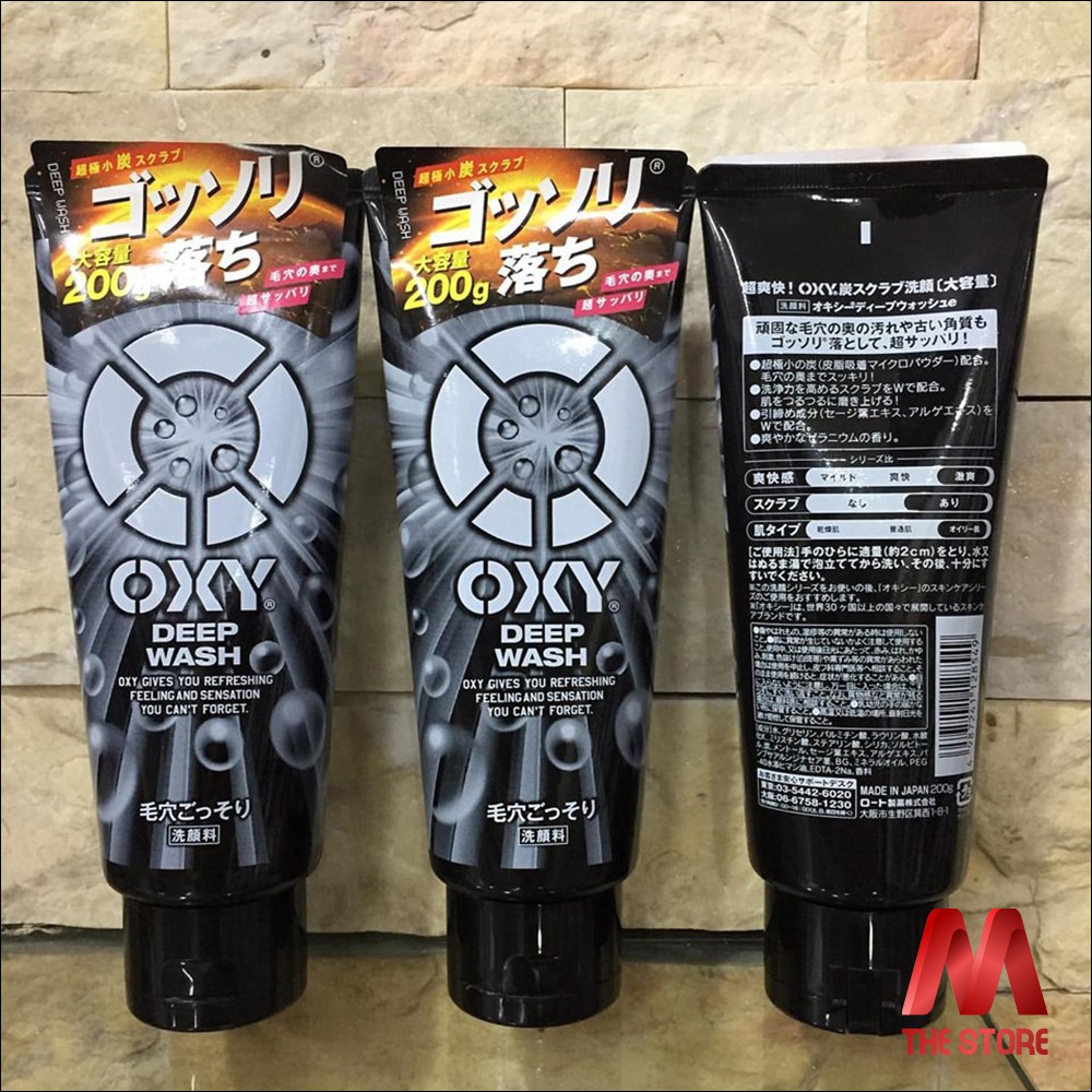 Sữa rửa mặt Oxy Deep Wash cho nam Nhật Bản 130g