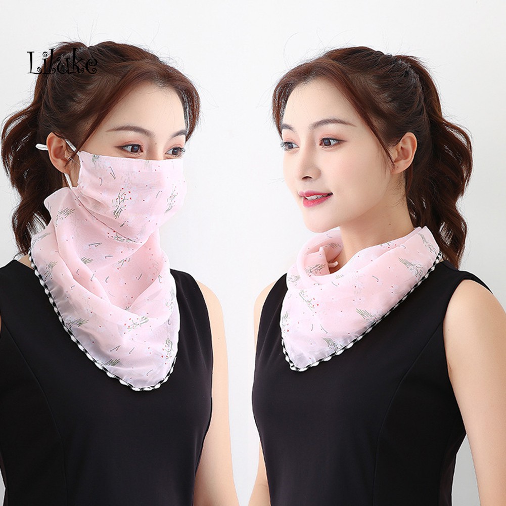 Khăn Choàng Cổ Chiffon Chống Tia UV Có Thể Điều Chỉnh In Họa Tiết Hoa Dành Cho Nữ