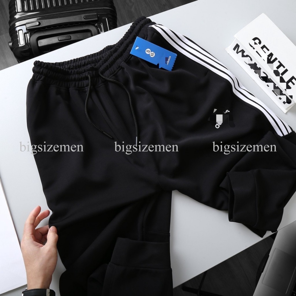 Quần thun jogger nam bigsize 70 -140kg - 3 sọc ngắn