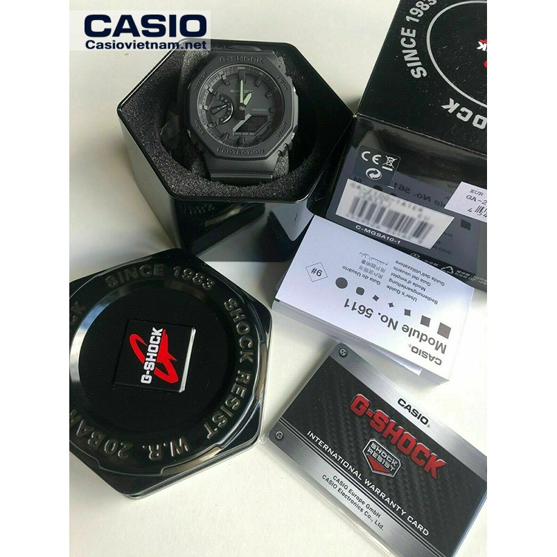 Đồng Hồ Nam Casio G Shock GA-2100-1A1DF Dây Nhựa Màu Đen - Cấu Trúc Lõi Carbon - Chống Nước 200m