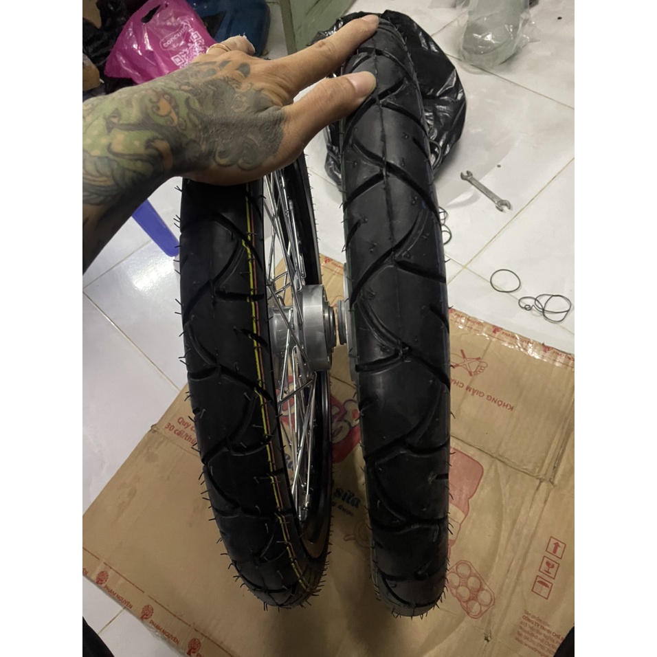 Bộ CDN dành cho Sirius và exciter 2010 căm osaka đùm bạc niềng nhôm đen solute full vỏ ruột 60/70 và 70/90