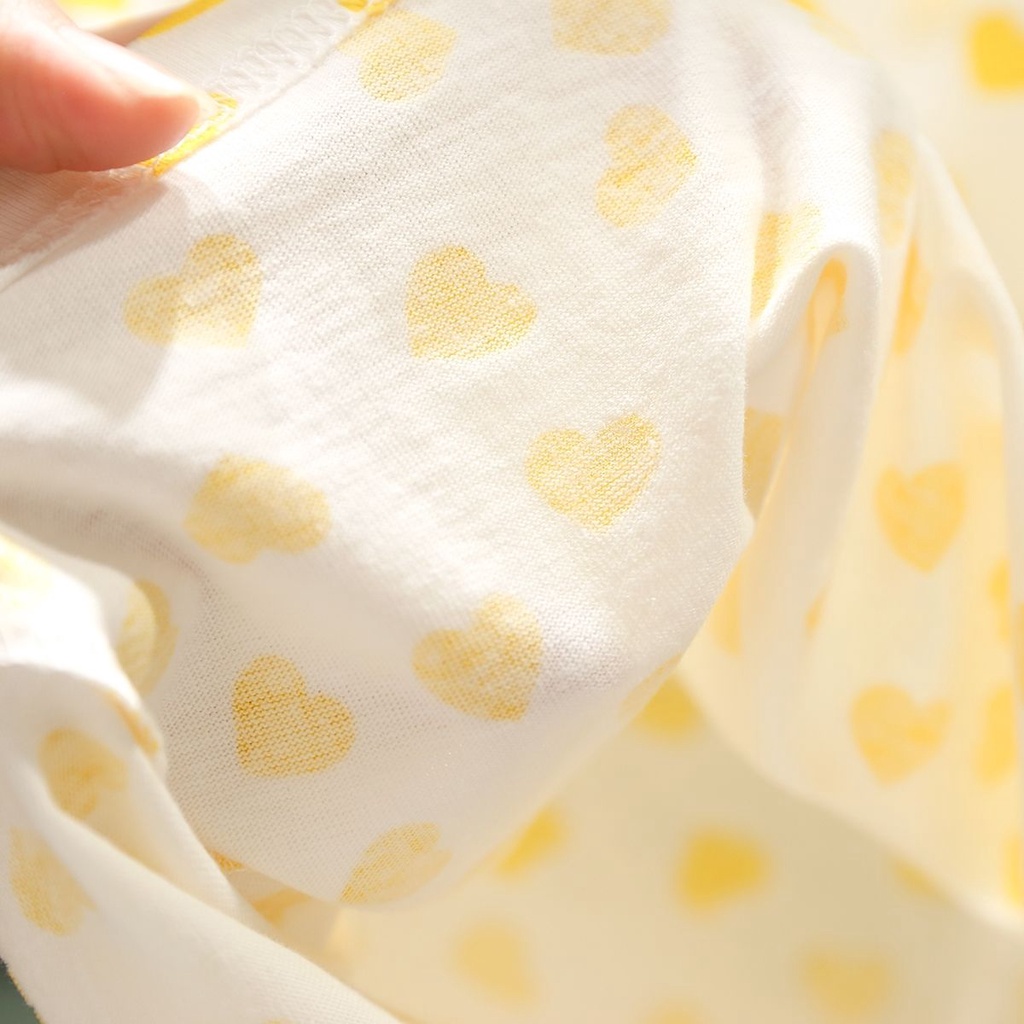 Áo Thun Cotton Ngắn Tay Họa Tiết Trái Tim Thời Trang Mùa Hè Hàn Quốc Hàng Mới 2023 Dành Cho Bé Gái