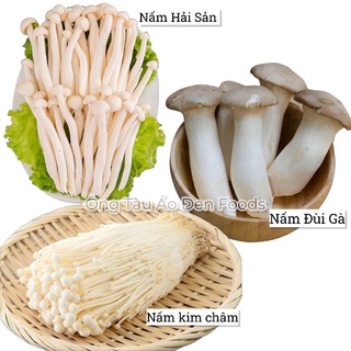 Combo NẤM TƯƠI THẢ LẨU (nấm kim châm/nấm hải sản/nấm đùi gà)