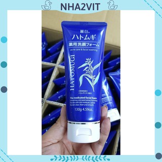 Sửa Rửa Mặt Ý Dĩ Hatomugi Naturie Nhật Bản màu xanh dành cho da dầu nhờn mụn