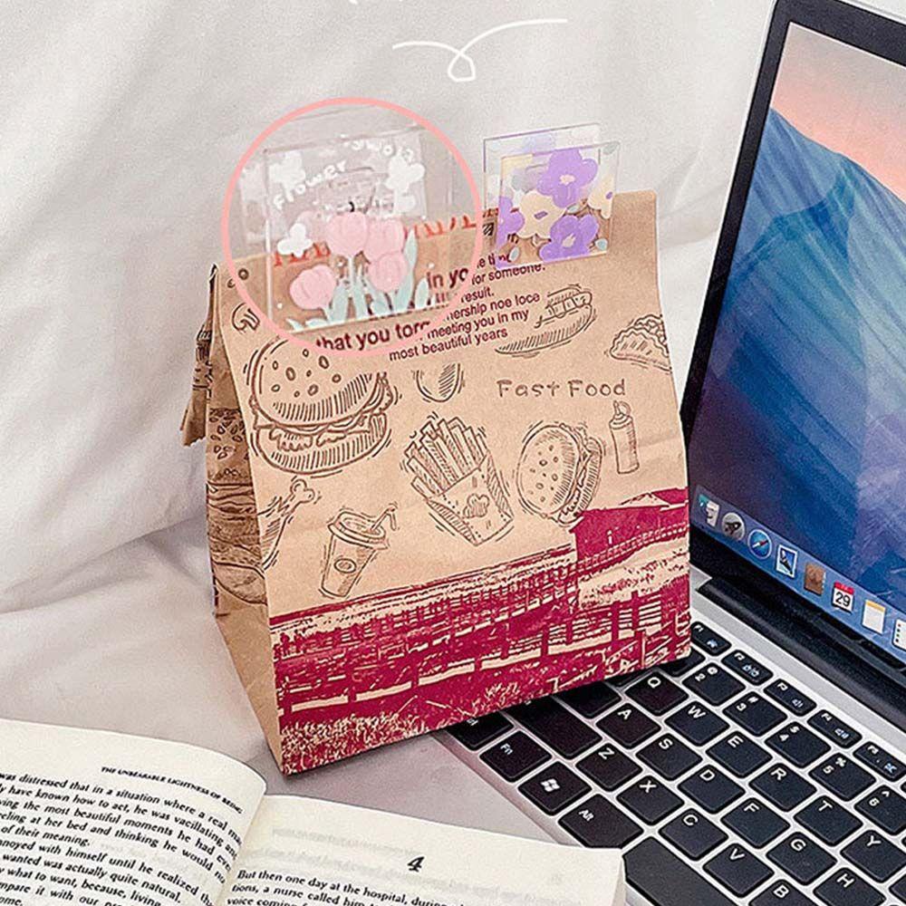 Kẹp Giấy Hình Vuông Họa Tiết Hoa Tulip Trong Suốt DIY