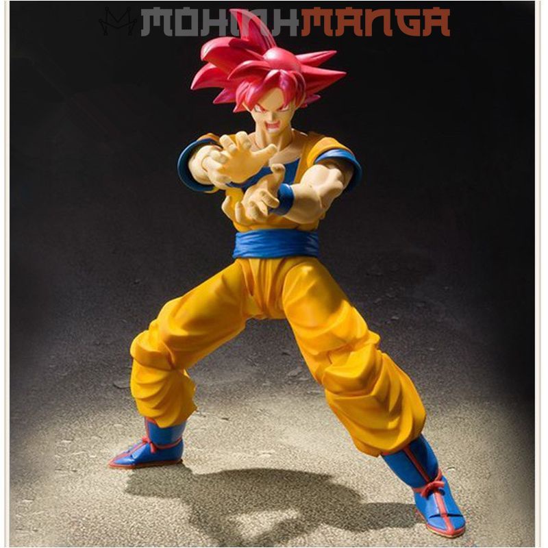 [CÓ QUÀ] Mô hình SHF Son Goku Super Saiyan God siêu xay da Songoku Dragon Ball Bảy viên ngọc rồng SH Figuarts tóc đỏ