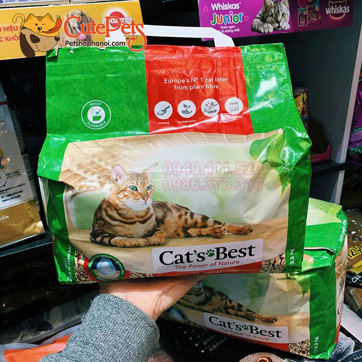 Cát Gỗ hữu cơ Cat Best Original 2.1kg dành cho mèo - CutePets