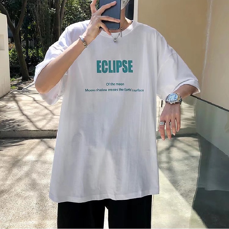 Áo Thun Tay Ngắn Dáng Rộng In Chữ Phong Cách Hip Hop Đường Phố Hàn Quốc Thời Trang Mùa Hè Cho Nam Và Nữ