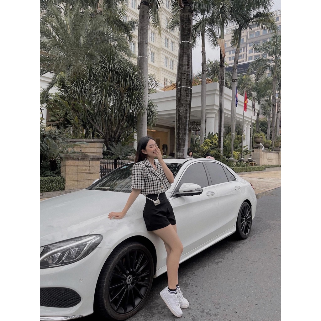 Áo Vest Tweed tay ngắn mix quần short siêu xinh