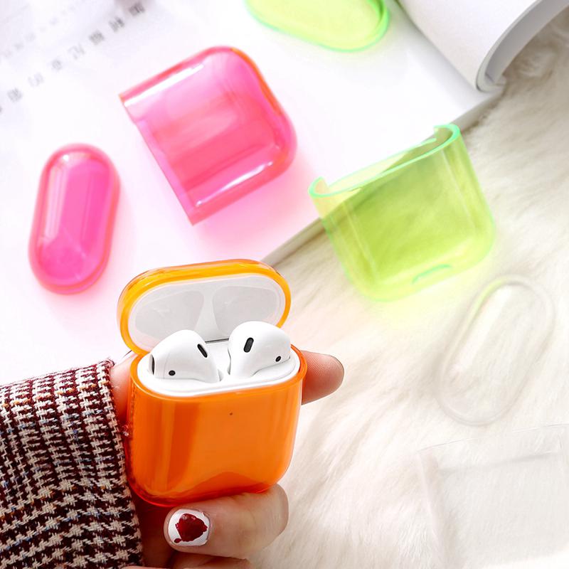 Vỏ bọc hộp sạc màu trong suốt cho tai nghe Airpods