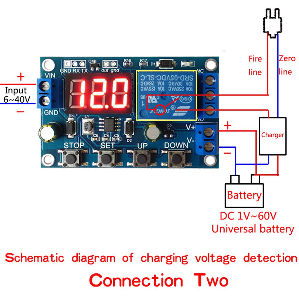 Bộ sạc pin Lithium 18650 với bộ chuyển đổi 6-40v