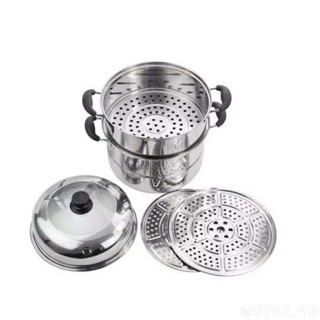 Nồi hấp inox 3 tầng