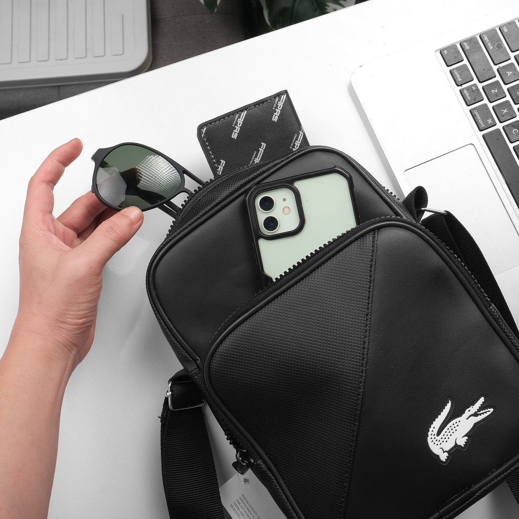 Túi đeo mini/túi đeo chéo unisex LCT chống thấm nước, chất da Si xịn